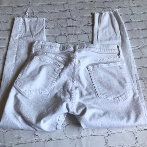 Rag & Bone mid rise skinny ankle raw‎ hem white denim jean size 32 Host Pick - Picture 6 of 8
